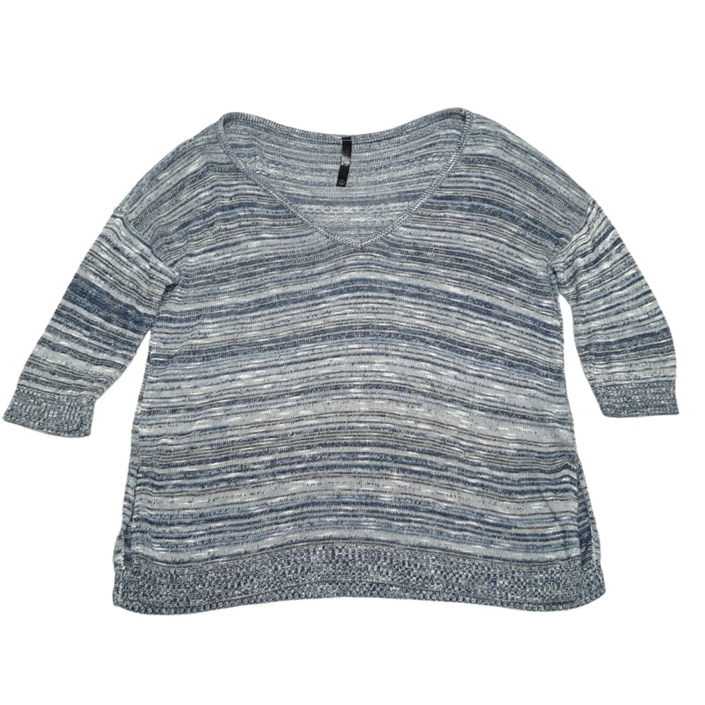 Absolutely Sweater Womens Small Blue‎ Gray Knit Striped Long Sleeve Pullover Top